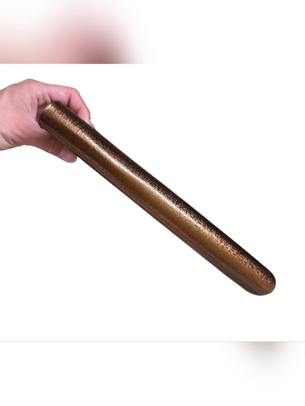 Elegant Brown Metallic Handle Clutch - Picture 3 of 8